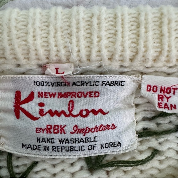 Kimlon Embroidered Floral Print Cardigan Sweater Size Large - Picture 13 of 15